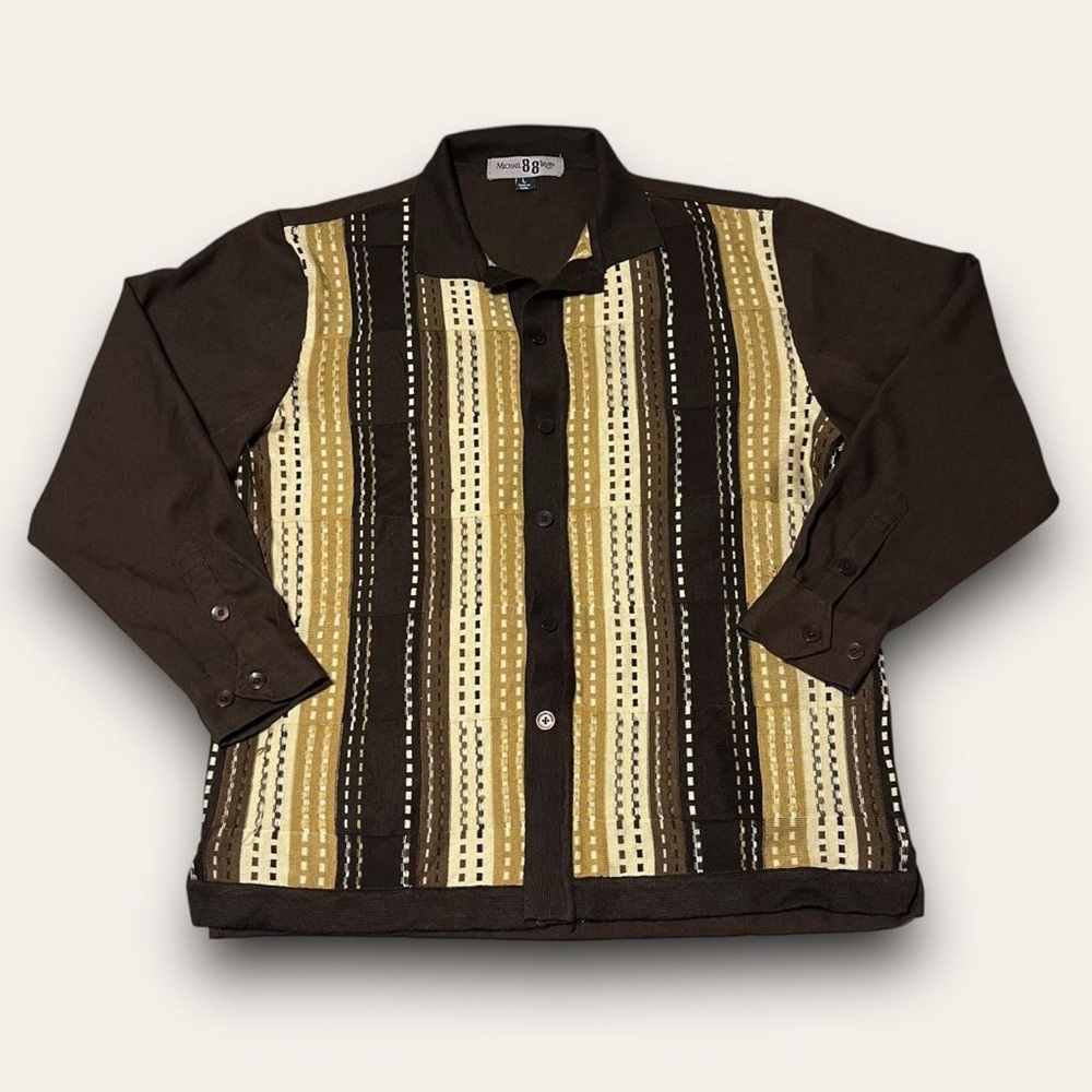 Michael Irvin 88 Striped Cardigan Size Large Button up Y2K